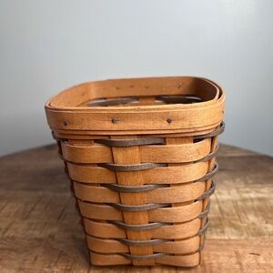 Longaberger Two-Tone Woven Wood Basket - Light and Dark Brown